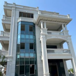  白麻花岗岩别墅外墙干挂效果展示