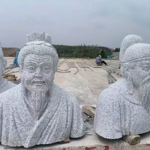  白麻花岗岩石材人物立体雕刻