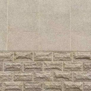  黄金麻自然面蘑菇石配荔枝面干挂