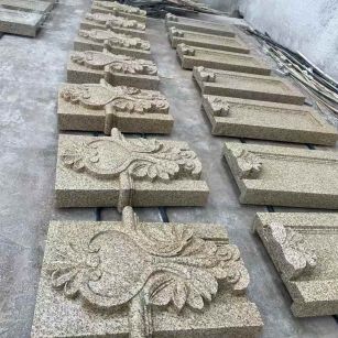 黄金麻花岗岩别墅外墙雕刻板