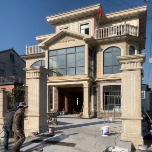  黄金麻花岗岩荔枝面别墅外墙干挂私家专属