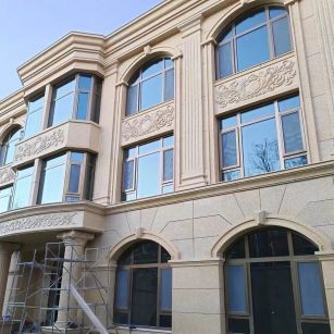  黄金麻花岗岩别墅外墙干挂