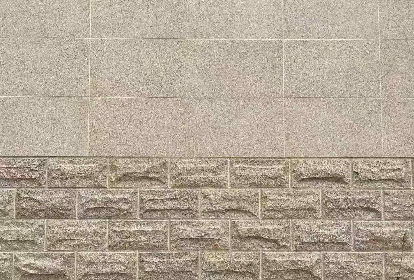  黄金麻自然面蘑菇石配荔枝面干挂