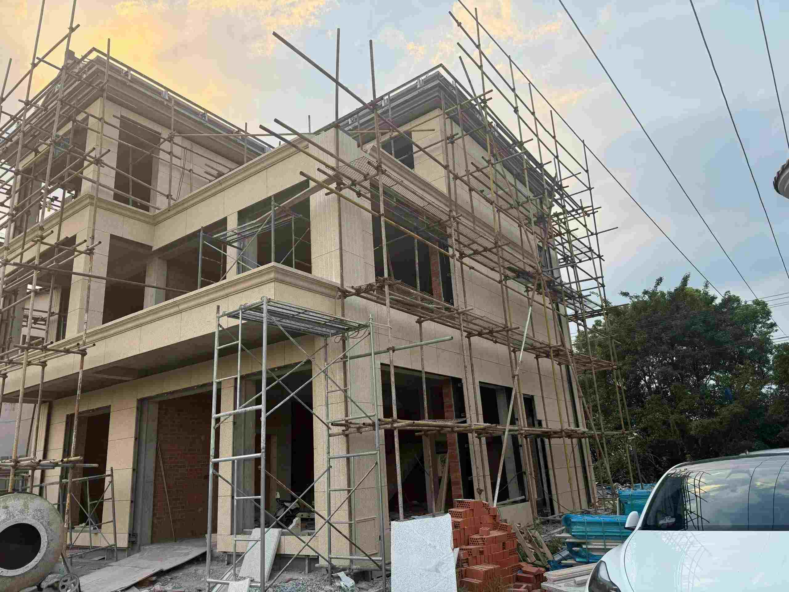  黄金麻荔枝面花岗岩外墙干挂