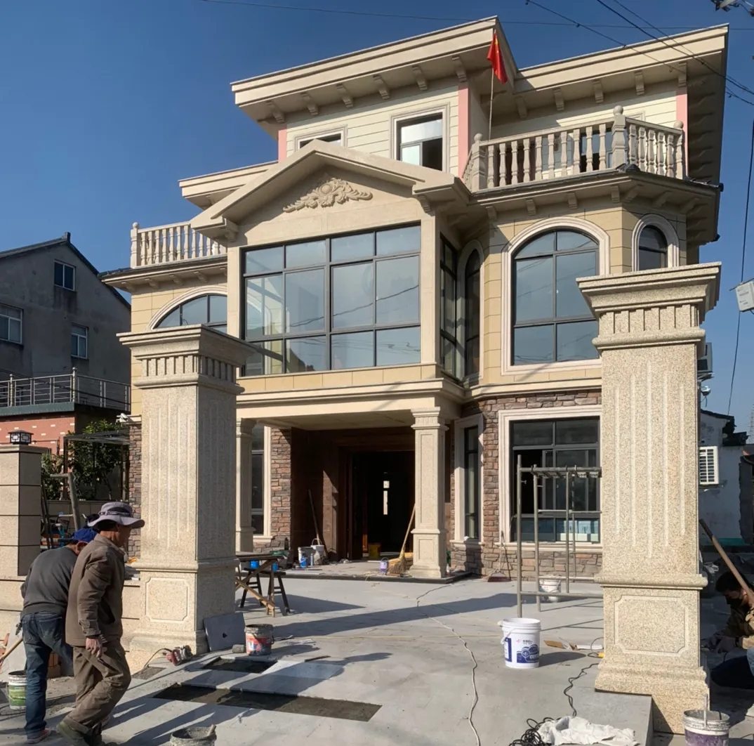  黄金麻花岗岩荔枝面别墅外墙干挂私家专属