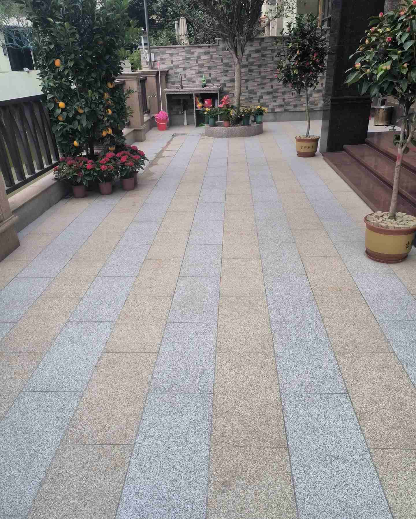  黄金麻白麻荔枝面庭院铺装展示