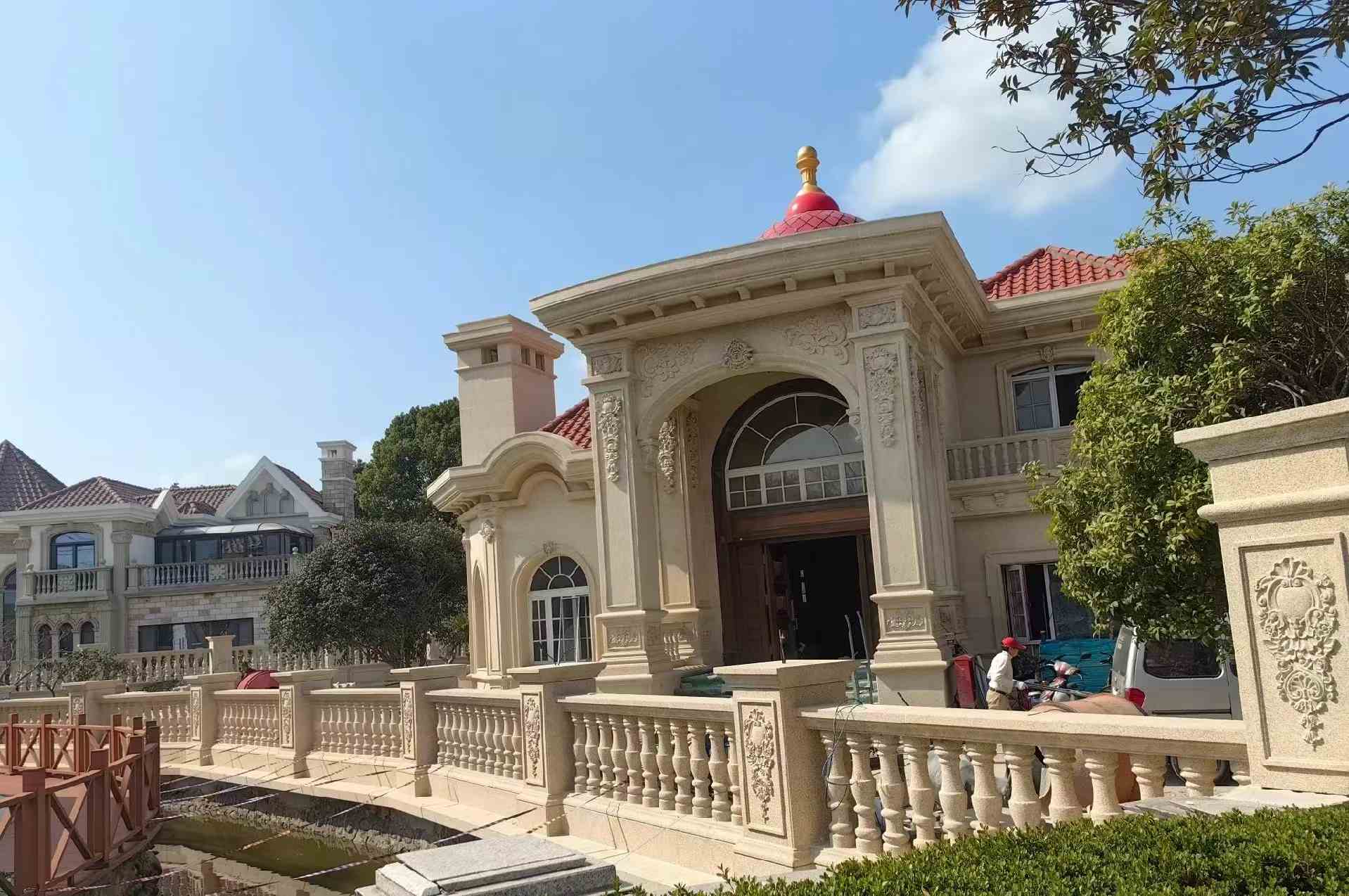  黄金麻花岗岩欧式别墅