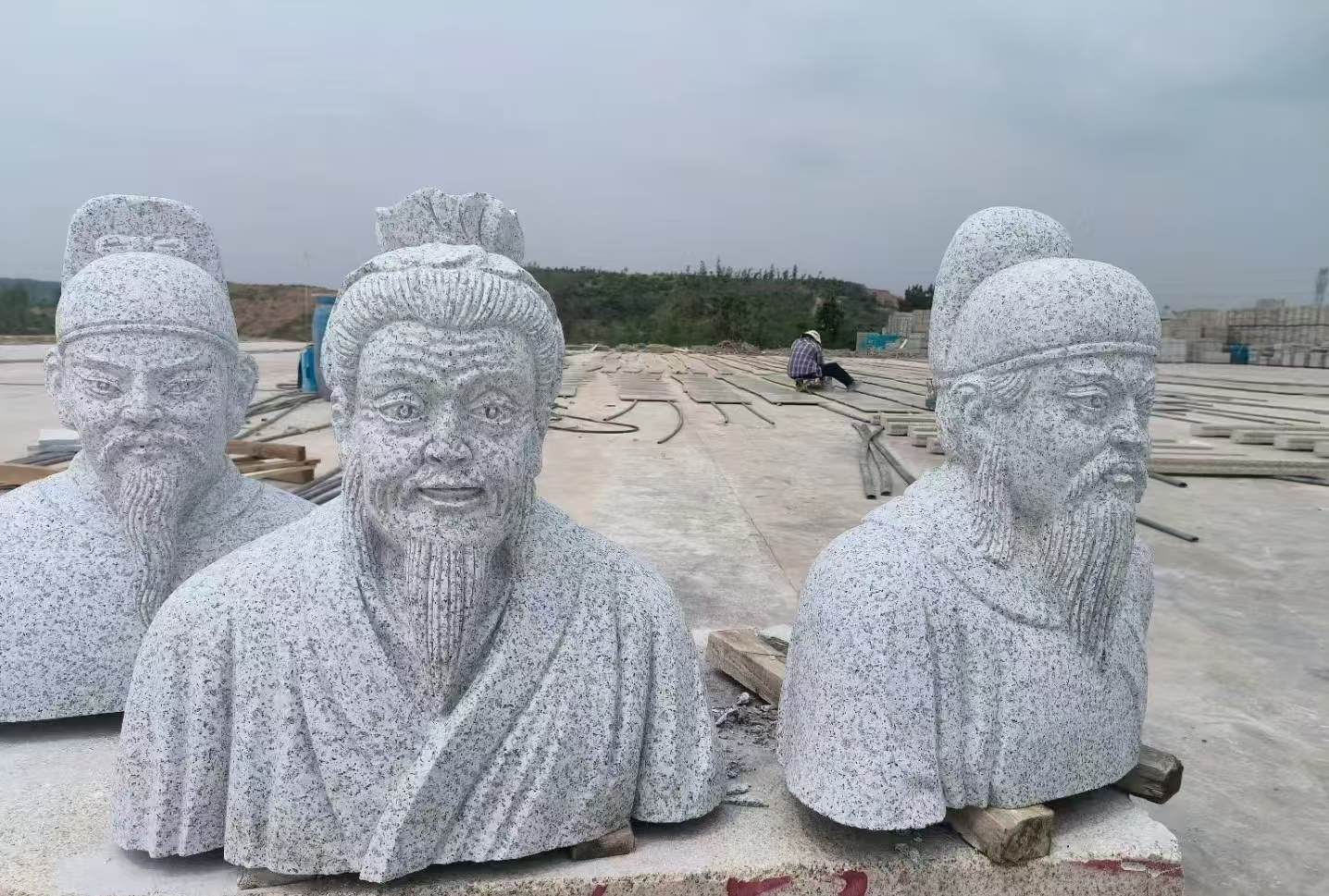  白麻花岗岩石材人物立体雕刻